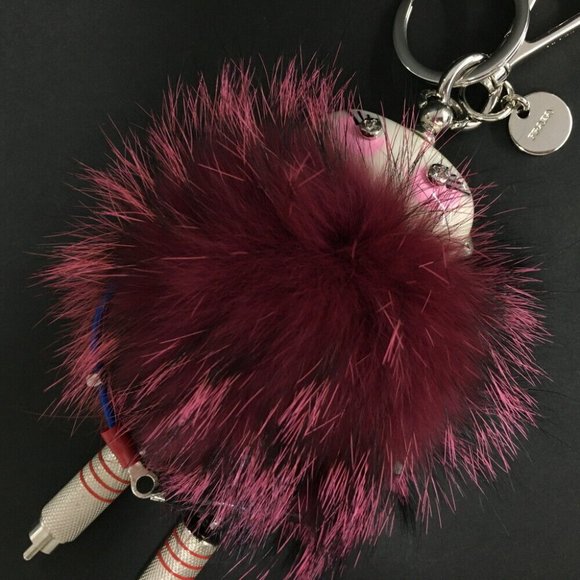 PRADA Robot Fur Key Ring Bag Charm - Picture 8 of 8